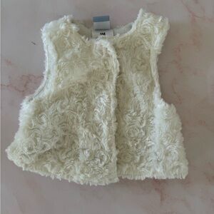 White Faux Fur Vest | 3 Months